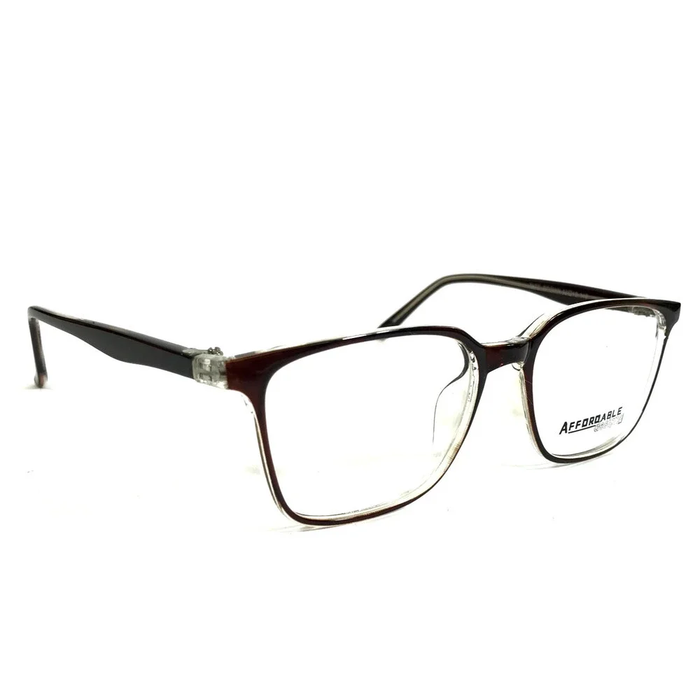 Affordable Designs Eyeglasses Frames TATE BROWN Clear Square Full Rim 52-18-140
